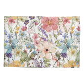 枕のための白ペアケースの花の楽園 枕カバー (裏面-左)