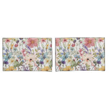 枕のための白ペアケースの花の楽園