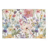 枕のための白ペアケースの花の楽園 枕カバー (正面左)