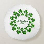 枕のまわりのシャムロックの輪 ラウンドクッション (正面)