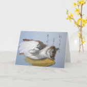 枕のグリーティングカードで寝る カード (黄色い花)