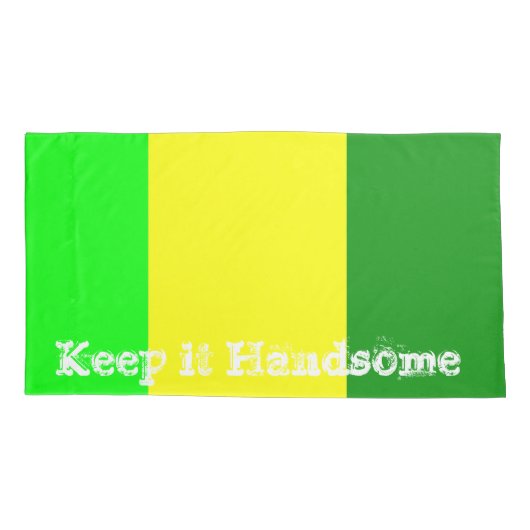 枕のケース保それハンサムなイエローグリーンストライプ 枕カバー (裏面)