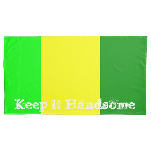 枕のケース保それハンサムなイエローグリーンストライプ 枕カバー (正面)