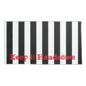 枕のケース保itハンサムなブラックストライプ 枕カバー (裏面)