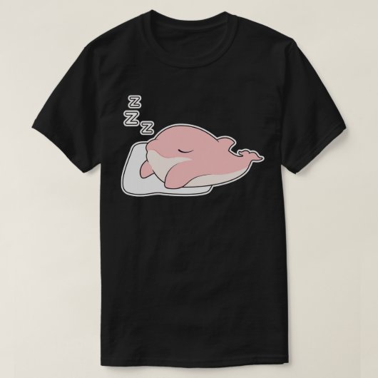 枕の上で眠っているイルカ Tシャツ (デザイン正面)