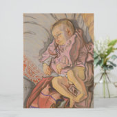 枕の上で眠る幼い子供 カード (スタンド正面)