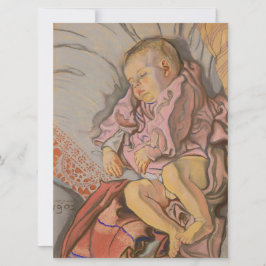 枕の上で眠る幼い子供 カード