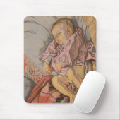 枕の上で眠る幼い子供 マウスパッド (マウス)