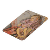 枕の上で眠る幼い子供 マグネット (左側)