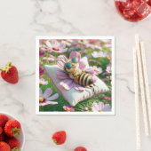 枕の上にミツバチが寝る スタンダードカクテルナプキン (インサイチュ)