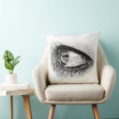枕の上に完全なマスカラの美しい女性の目 クッション (椅子)