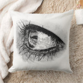 枕の上に完全なマスカラの美しい女性の目 クッション (ブランケット)