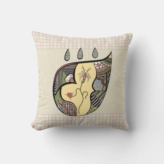 枕の中の花 クッション (正面)