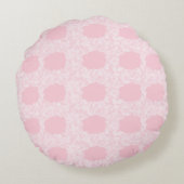 枕の周りのピンク色の雲 ラウンドクッション (裏面)