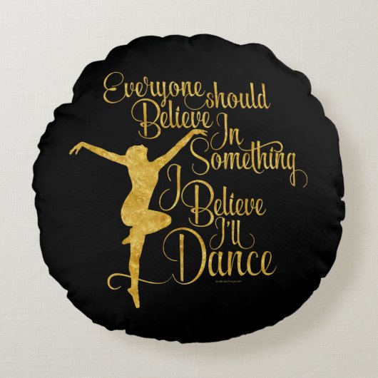 枕の周信じりを踊る ラウンドクッション (正面)