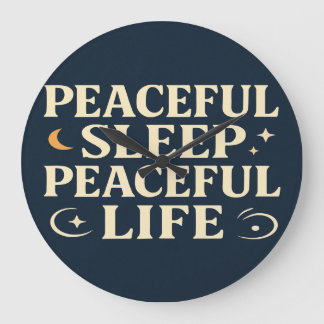 枕の平和な睡眠平和な生活 ラージ壁時計