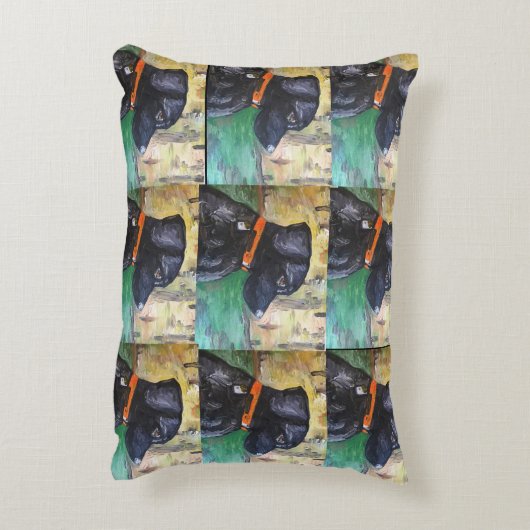枕の甘く黒い実験室の絵画 アクセントクッション (裏面(縦))