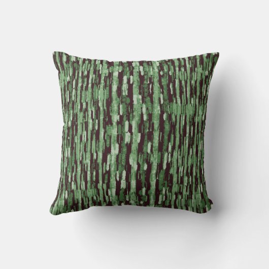 枕の緑と黒の抽象芸術パターン クッション (裏面)