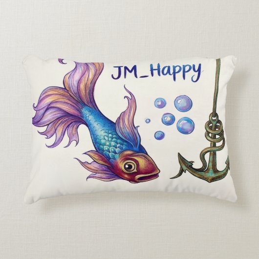 枕の魚 アクセントクッション (正面)