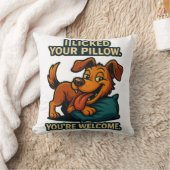 枕をなめた | おもしろい犬引用文スロー クッション (ブランケット)