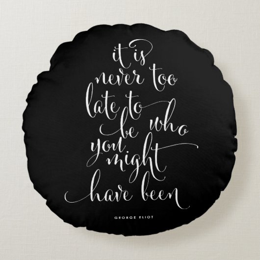 枕をまわすに遅過ぎるは無い ラウンドクッション (正面)