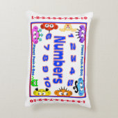 枕を学ぶことへの幼稚園のかいま見- ABC及び1-2-3 アクセントクッション (裏面(縦))