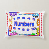 枕を学ぶことへの幼稚園のかいま見- ABC及び1-2-3 アクセントクッション (裏面)