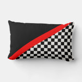 枕を競争させるチェック模様の旗 ランバークッション (裏面)