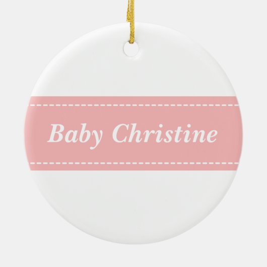 枕を這うかわいい赤ん坊の女パーソナライズされたの子 セラミックオーナメント (裏面)