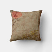 枕アジア素朴金ゴールド赤竹 クッション (裏面)