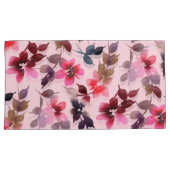 枕カバー – ピンクの背景のフローラプリント (正面右)