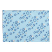 枕カバー – 青と青の白の泡 (裏面-右)