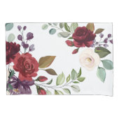 枕ケースホワイトローズ金ゴールド幾何学的な花 枕カバー (正面左)