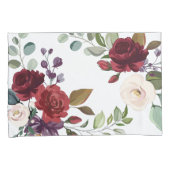 枕ケースホワイトローズ金ゴールド幾何学的な花 枕カバー (正面右)