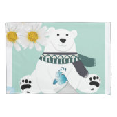 枕ケース極熊の魚のデイジーフローラ 枕カバー (正面)