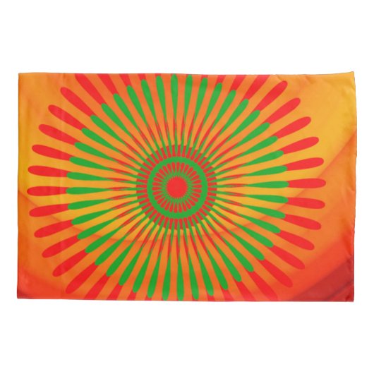 枕ケース緑赤丸 枕カバー (裏面)