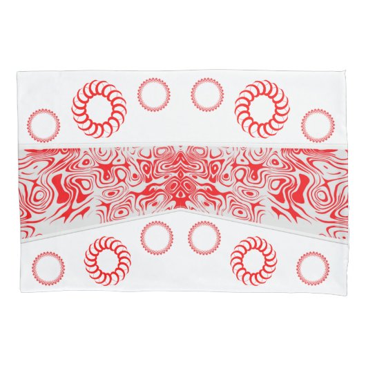 枕ケース赤い円形 枕カバー (正面)