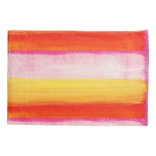 枕ケース赤黄 枕カバー (裏面)