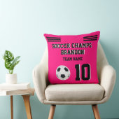 枕サッカーfuchiaブラックスパーソナライズされたポーツゴール クッション (椅子)