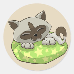 枕シール子猫 ラウンドシール