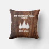 枕パーソナライズされた素朴なウッドキャビン クッション (裏面)