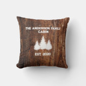枕パーソナライズされた素朴なウッドキャビン クッション (正面)