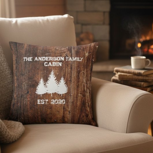 枕パーソナライズされた素朴なウッドキャビン クッション