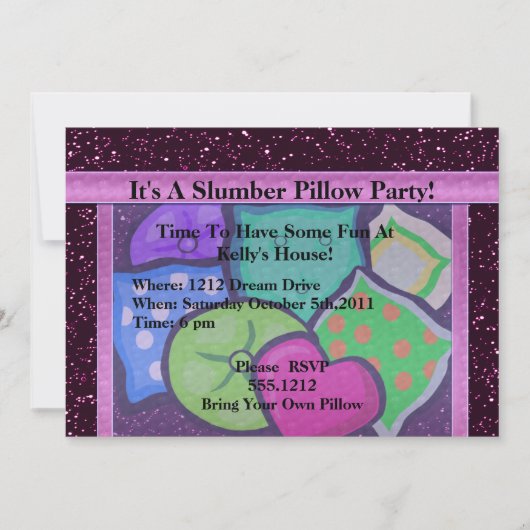 枕パーティー 招待状 (正面)