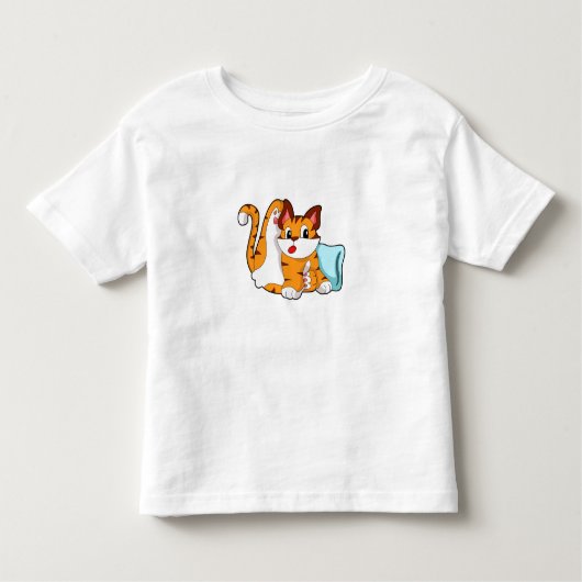 枕付きタイガー猫 トドラーTシャツ (正面)