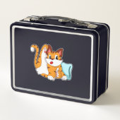 枕付きタイガー猫 メタルランチボックス (裏面)