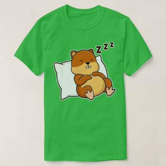 枕付きハムスター Tシャツ (デザイン正面)