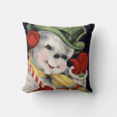 枕帽子オフに、ヴィンテージ休日雪だるま クッション (正面)