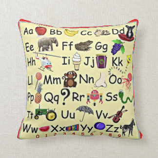 枕幼稚園を学ぶABC 123のアルファベット数 クッション