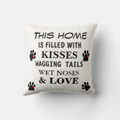 枕愛犬家は尾愛を振る鼻をぬらしました クッション (裏面)
